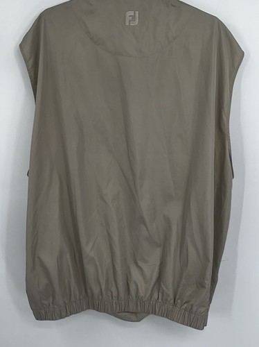 FJ FootJoy Vest Mens 2XL XXL Tan Half Button Windshirt Sleeveless Outerwear Golf - Picture 5 of 6