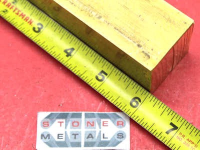 #ad 1 1 2quot; x 1 1 2quot; C360 BRASS SQUARE BAR 6quot; long Solid 1.5quot; Flat Mill Stock H02 New $65.93