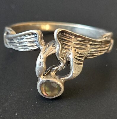 Original Vintage Sterling Silver 925 Eagle Ring WW2 WWII German