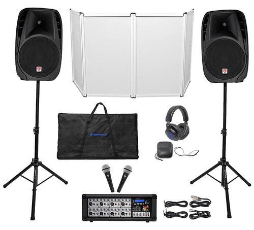 Desktop Speaker Stands 2) Rockville DPM5W Inch 150W Powered