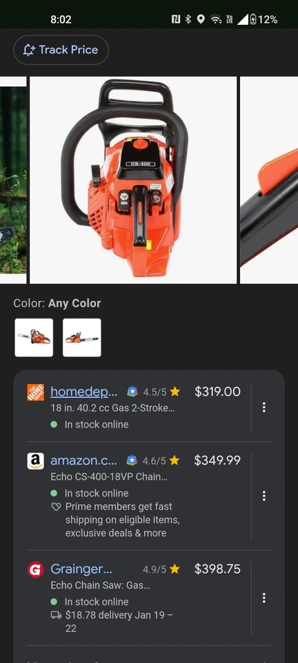 Motosierra de gas ECHO CS-400-18" Foto 4 de 4