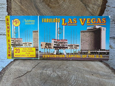 Vintage 1970's Las Vegas Postcard Booklet A Look At the Past: 16 Cards/Missing 3