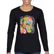 Dogs Speak To Those Who Listen Women's Long Sleeve T-shirt Dean Russo Neon Pet