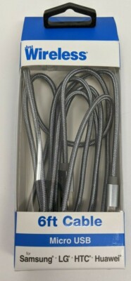 Just Wireless 6Ft USB Type-C(Cable Metallic, Space Grey, Samsung, LG, HTC)*READ*