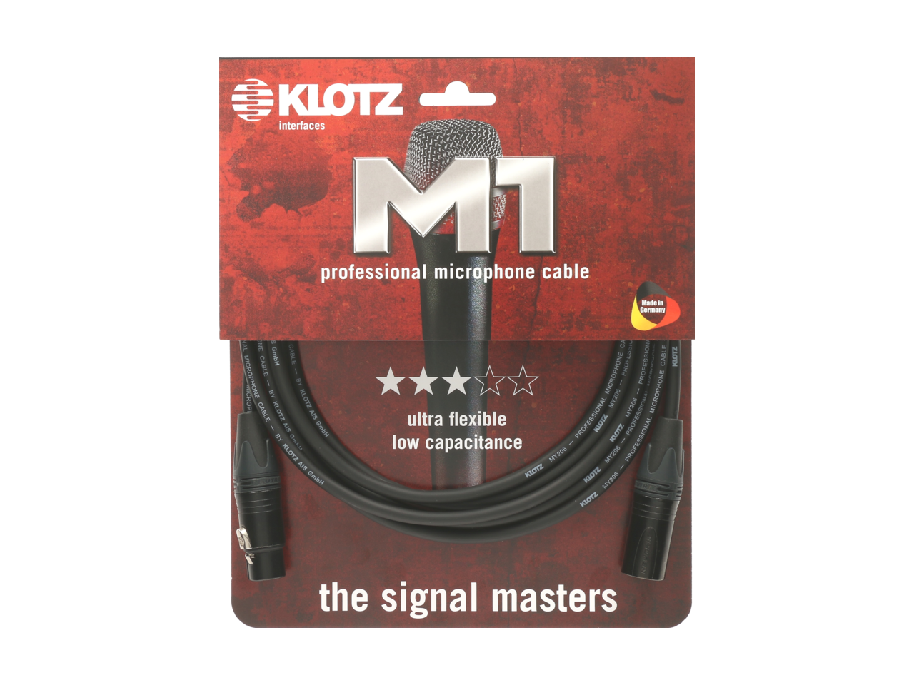Klotz M1 Professional Microphone Cable XLR by Neutrik 1m