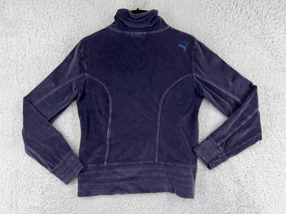 Puma Jacket Youth Girls L Purple Fleece Pockets Mock Neck Athletic Sports Gym Tr - Image 2 of 4