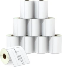 4 x 4 Direct Thermal Shipping & Square Labels 10 Rolls 3500 Labels - Zebra Rollo