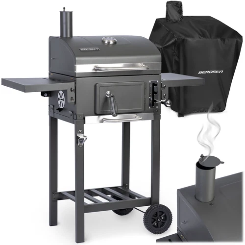 BERDSEN BBQ Holzkohlegrill Gartengrill Grill Räuschergrill mit Grillabdeckung
