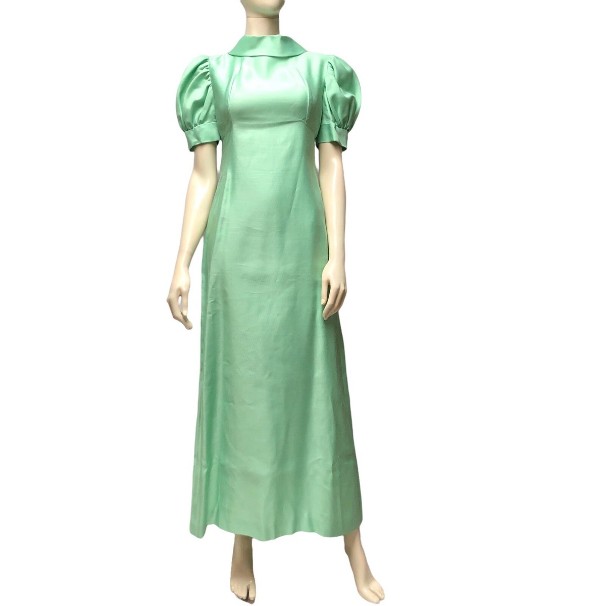 1960s Sylvia Ann Maxi Dress Removable Bow Train Green Empire Waist Prom Evening | eBay 1960s Sylvia Ann Maxi Dress Removable Bow Train Green Empire Waist Prom Evening | eBay