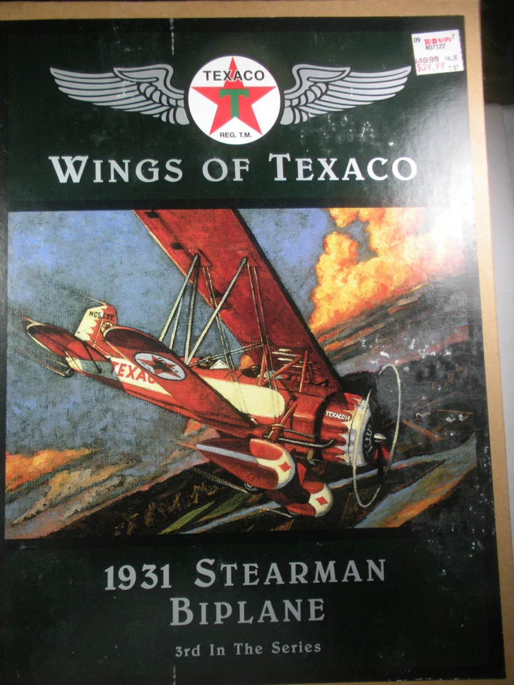 Wings of Texaco-1931 Stearman Biplane 3rd in series Diecast Bank- Great Detail - Image 3 of 4