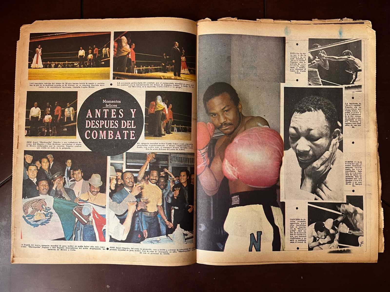 VTG Mexican Newspaper Supplement Poster MANTEQUILLA NAPOLES BOXER Boxing  70's