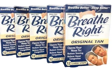 breathe right original tan 60 total large strips scuffed box