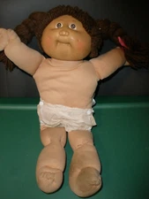 1982 Cabbage Patch Kids Doll Brown Hair Brown Eyes Dimples (little dirty)