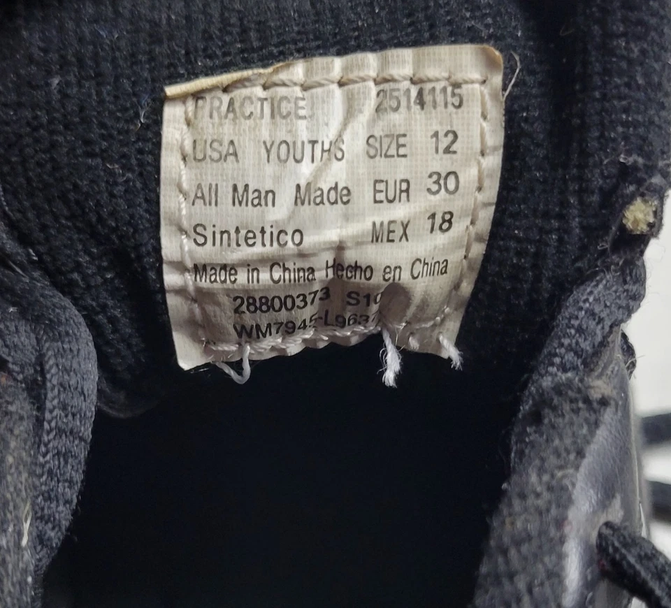 Botines de fútbol de béisbol softbol para principiantes niños niñas jóvenes talla 12 unisex negros  Foto 4 de 4