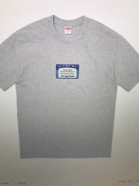 T shirt Supreme Social taille M gris moyen authentique neuf avec étiquette