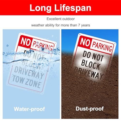 No Parking Sign, Do Not Block Driveway Tow Zone Sign, 2Pack-10 x 7 Inch, - Bild 2 von 6
