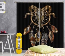 3D Brown Shofar Feathers ZHUA1145 Photo Curtain Window Blockout Fabric Amy 2023