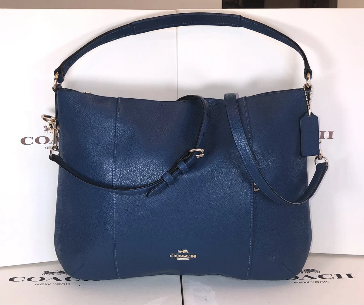 New Coach F35809 Bright Mineral Pebbled Leather E/W Isabelle 2/Way 