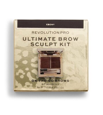 Revolution Pro Ultimate Brow Sculpt Kit 5 Piece On-The-Go Brow Kit Ebony Brown