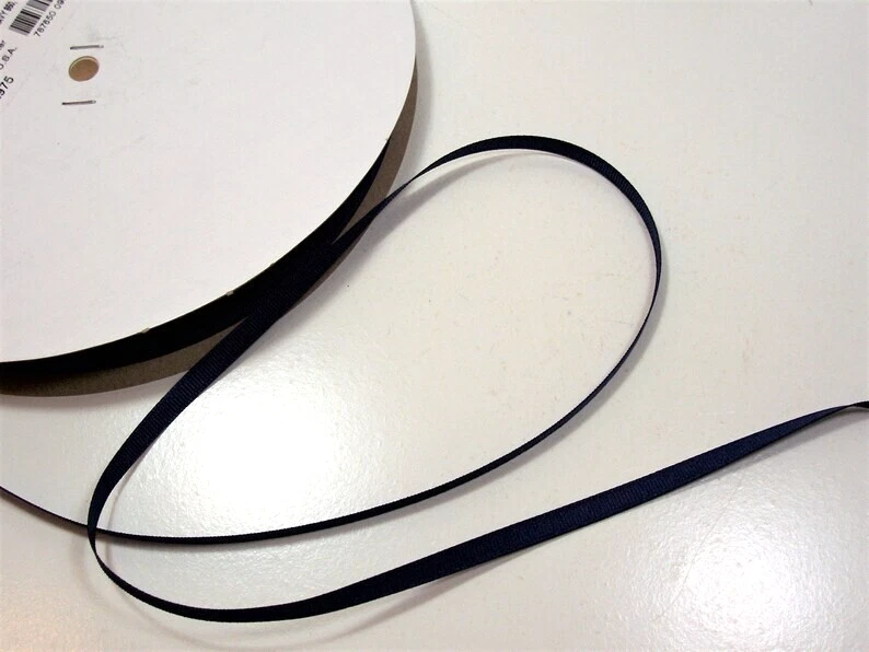 Light Navy Blue Grosgrain Ribbon 1/4 inch wide x 10 yards Schiff Polyester B51 - Image 4 of 4