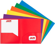 Heavy Duty Plastic 2 Pocket Extra Tough School Folders - Assorted Primary Colors