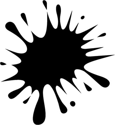 Samunshi  Farbkleckse Aufkleber Klecks Sticker 9,3 x 10cm schwarz