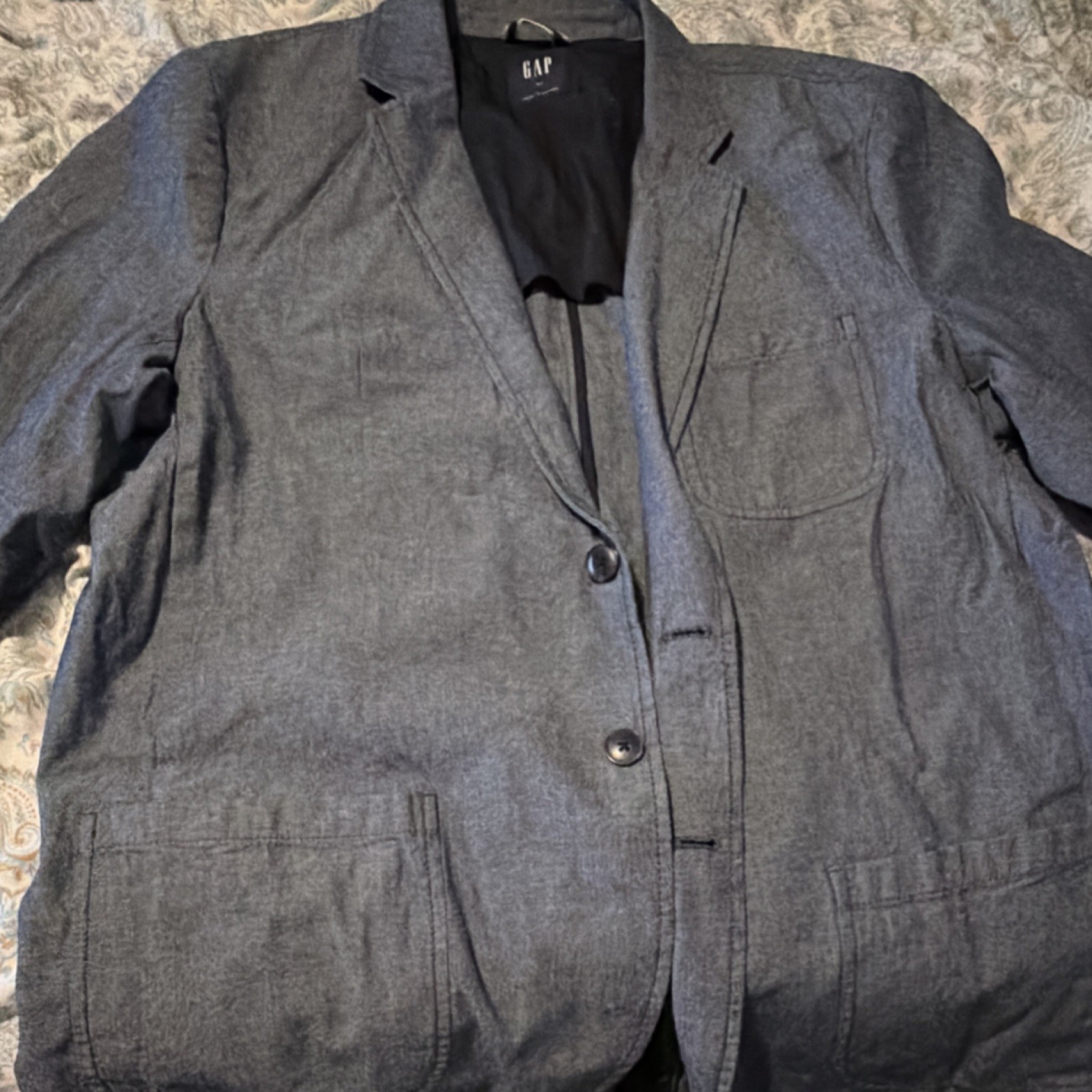 Gap Men's Gray Single-Breasted Two-Button Notch L… - image 1