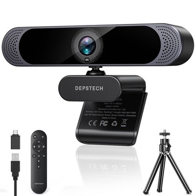 DEPSTECH 4K Webcam, Ultra HD 1/2,55'' Sony Sensor, 3x Digitalzoom, schwarz