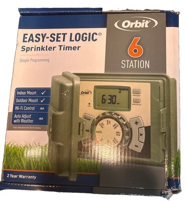 ORBIT 57896 6-STATION EASY-SET LOGIC INDOOR/OUTDOOR SPRINKLER TIMER