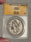 1887-P Morgan Silver Dollar $1 Graded XF-40 by ANACS Details/Cleaned