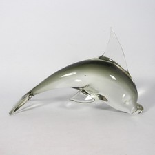 SCULTURA DELFINO IN VETRO SOFFIATO DI MURANO VINTAGE ANNI 70 80 GLASS - W426