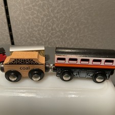Imaginarium Wooden Train Lot Engines Cars Cargo 4 Pc Set.