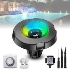 RGB LED Pond Fountain Aerator,With Color-Changing Light Show, 10000 GPH Floating