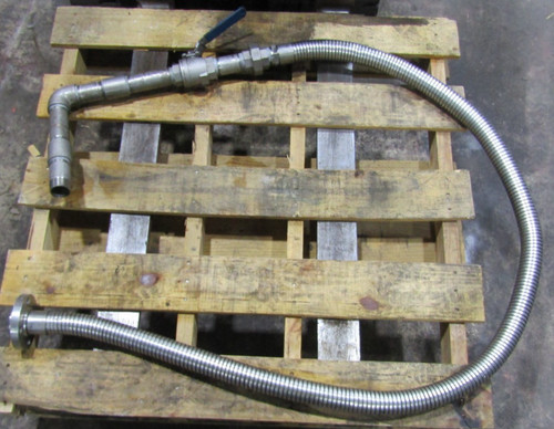 😏 STAINLESS STEEL 8' INTERLOCKED FLEXIBLE HOSE 1⅜" IN 1½" OUT 5" FLANGE
