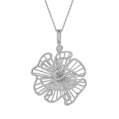 Cascade Statement Pendant - Sterling Silver with Cubic Zirconia - Fei Liu