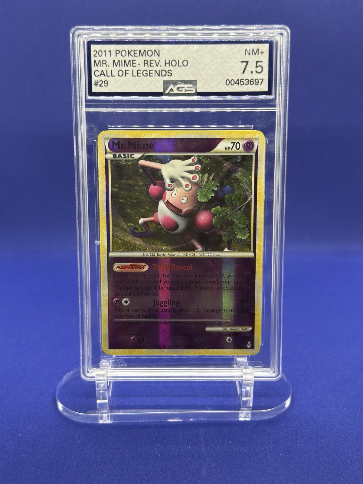Pokémon Mr. Mime Reverse Holo Rare Call of Legends 29/95 AGS 7.5 2011