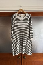 Hilfigure Denim - Black & White Stripe Jumper Dress - XL - Approx Size 18 UK