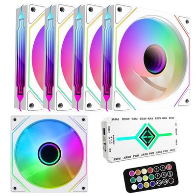 RGB Fans:5Pack 120Mm PWM ARGB Case Fan with Fan Hub and Remote,Speed Control,Pwm
