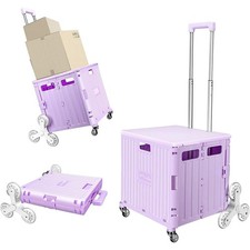 65L Folding Shopping Cart Portable Utility Trolley Collapsible Basket Grocery