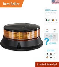 4.2Inch Amber Flashing Beacon, Waterproof Strobe Light with 360-Degree Coverage