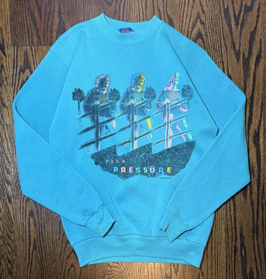 #ad #ad Vintage 1987 Ocean Pacific Sweatshirt Made USA L quot;Pier Pressurequot; Beach OP Teal $29.99