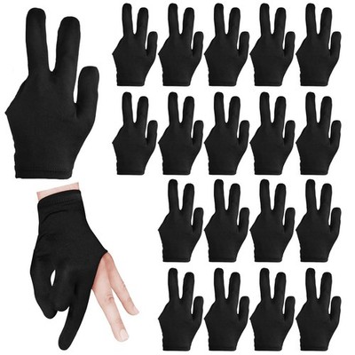 AccEncyc 3 Fingers Pool Gloves 20Pcs Billiard Glove Universal Cue Sports Glov...