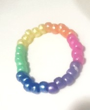 Handmade Metallic Rainbow Pony Bead Bracelet
