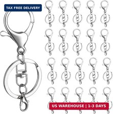 20 Sets Lobster Claw Clasps Hook with Swivel Clip Flat Split Keychain Ring and L