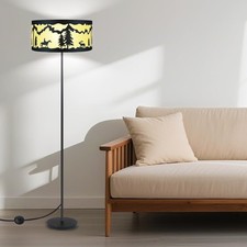 Rustic Farmhouse Floor Lamp,Black Tall Floor Lamp for Living Room Bedroom,Off...