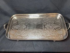 Reed & Barton Pierced Silver Plated Galley Tray