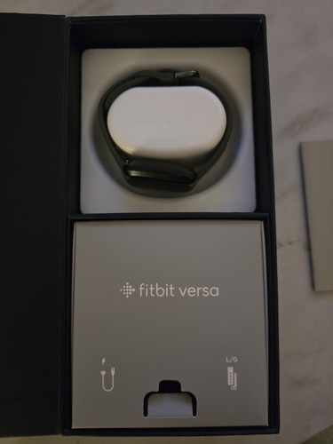 Fitbit Versa 2 Black Smartwatch with box, charger & strap. Used, FAULTY - Picture 3 of 3