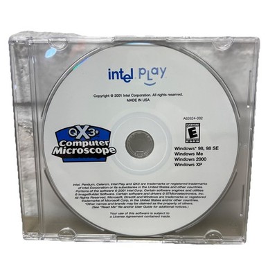 Intel Play QX3 Computer Microscope CD-ROM PC Windows 98 DISC ONLY EUC
