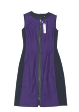 Elie Tahari Mila Purple / Black front zip Sheath Dress - size 0 - retail $368
