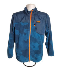 Under Armour Boys Full Zip Fleece Jacket Y XL Blue Camo Pockets Long Sleeve D4 